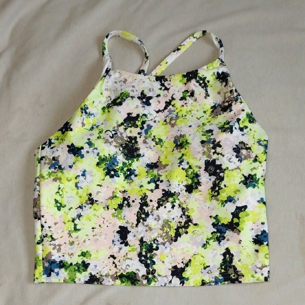Old Navy Active Crop Sports Bra Floral Small
